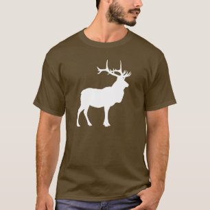 T-shirt Silhouette blanche Elk sur foncé