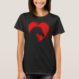 T-shirt Silhouette Coeur Cheval Pour Cowgirl Equestrio gra