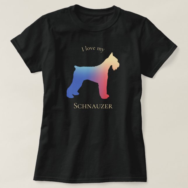 T-shirt Silhouette colorée Schnauzer (Design devant)