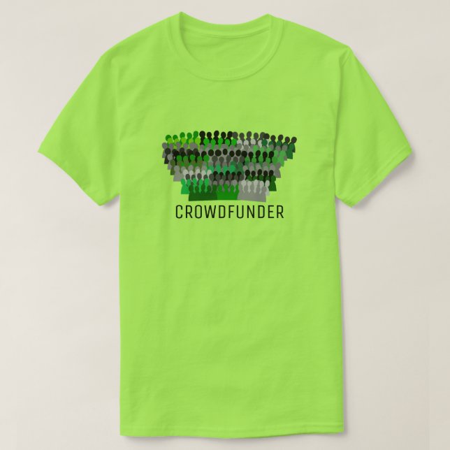 T-shirt Silhouette Crowd Design, Crowdfunder, Crowfinancem (Design devant)