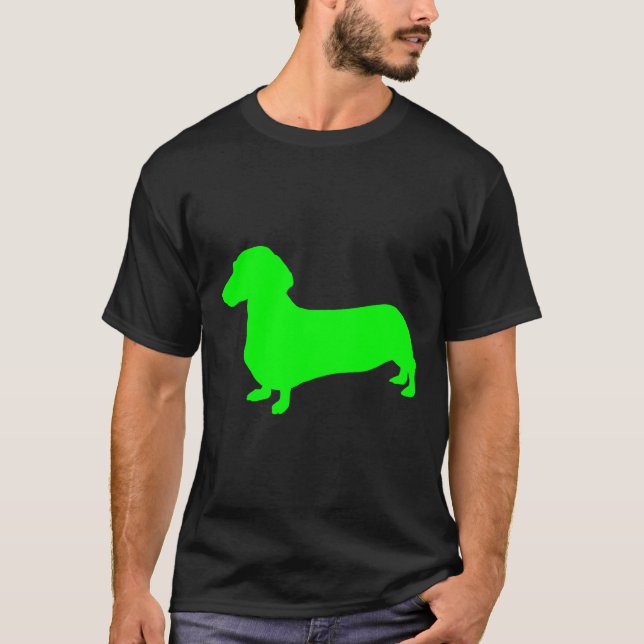 T-shirt Silhouette Dachshund verte (Devant)