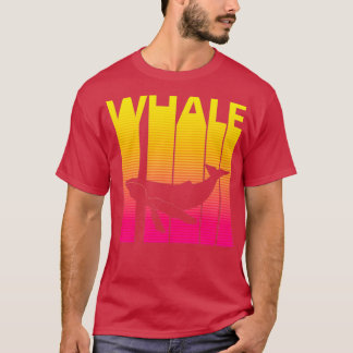 T-shirt Silhouette d'animal de baleine de style rétro des 