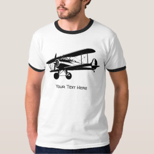 T-shirt Silhouette d'avion rétro avec texte personnalisé