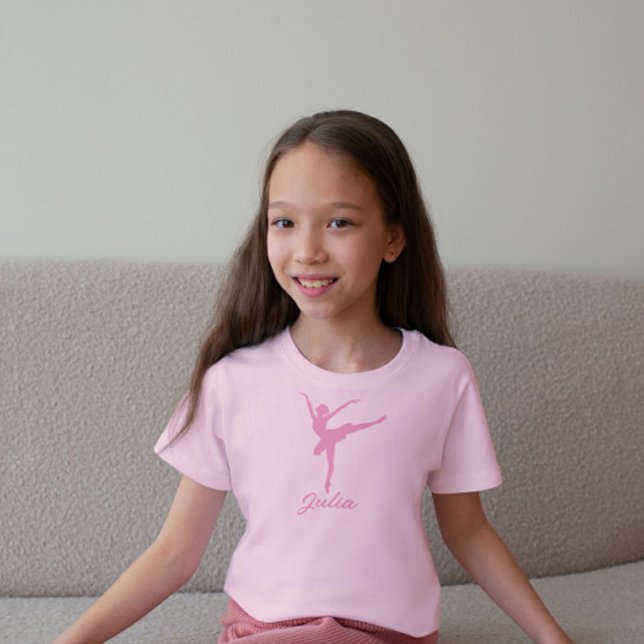 T-Shirt Silhouette de ballerine rose (Créateur téléchargé)