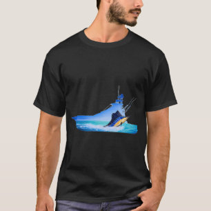 T-shirt silhouette de bateau marlin