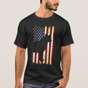 T-shirt Silhouette de Blue Heeler Drapeau Américain