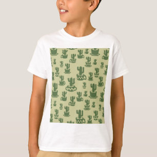 T-shirt Silhouette de cactus succulent en tasses et pots T