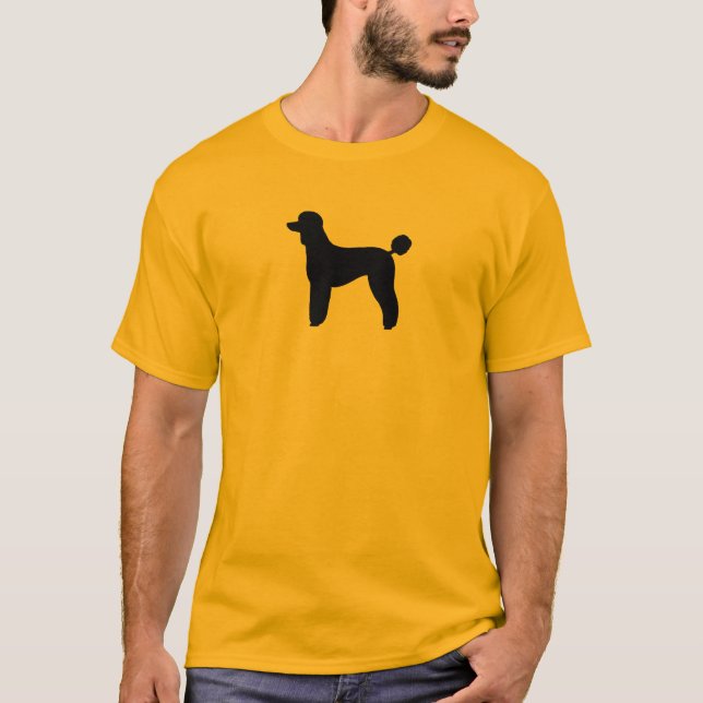 T-shirt Silhouette de caniche noir| Race de chien (Devant)