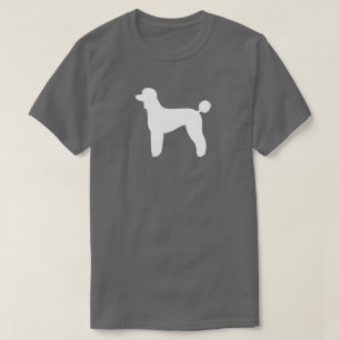 T-shirt Silhouette de caniche standard blanc  Race de chie