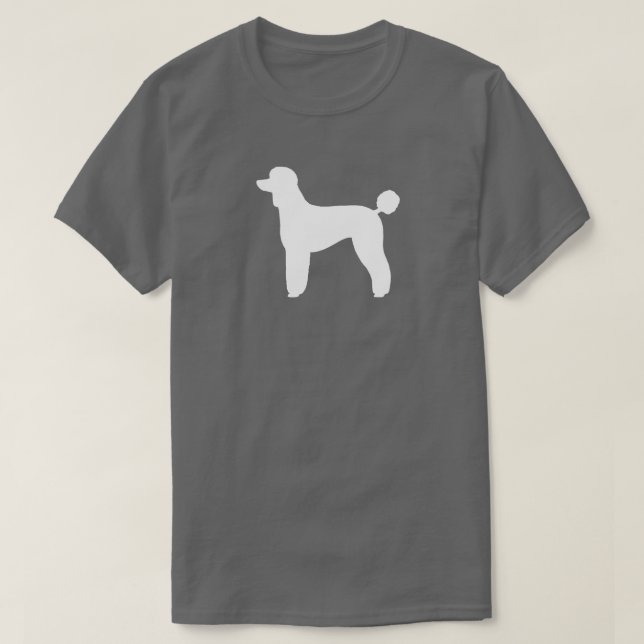 T-shirt Silhouette de caniche standard blanc| Race de chie (Design devant)