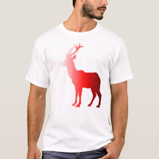 T-shirt Silhouette de cerf rouge - grâce de la nature