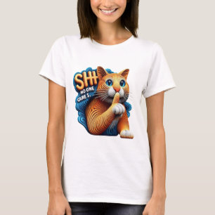 T-shirt Silhouette De Chat Majestueuse Avec Shhh Personne 