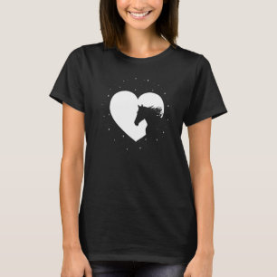 T-shirt Silhouette de cheval Cœur Femmes Équitation Eques