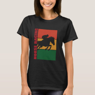 T-shirt Silhouette de cheval de course de jockey au galop