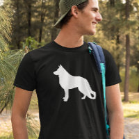 Silhouette de chien berger allemand blanc