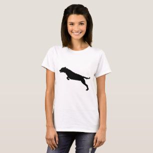 T-shirt Silhouette de chien de saut