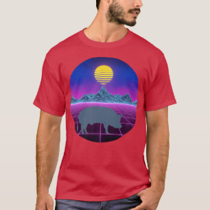 T-shirt Silhouette de cochon Rétro Vaporwave Animal de fer