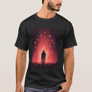 T-shirt Silhouette de conférencier passionné avec motif de