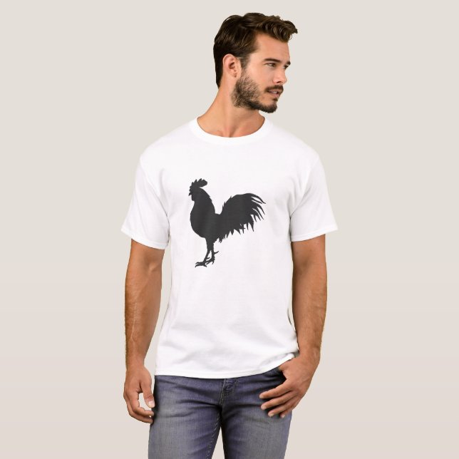 T-shirt Silhouette de coq - Choisir la couleur arrière - p (Devant entier)