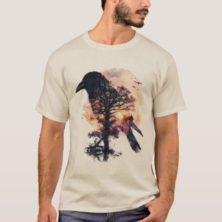 T-shirt Silhouette de Corbeau - Silhouette de Corbeau au c
