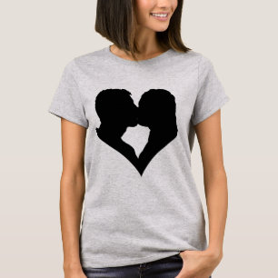 T-shirt Silhouette de couple s'embrassant