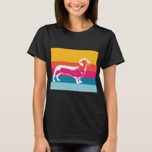 T-shirt Silhouette de dachshund d'art pop rétro