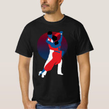 Silhouette de danse rouge et bleu - Danseurs de ta