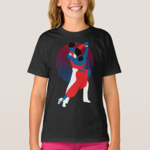 Silhouette de danse rouge et bleu - Danseurs de ta