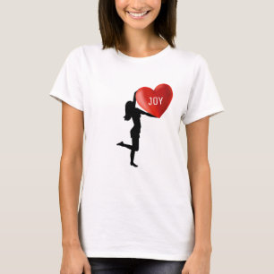 T-shirt Silhouette de femme avec grand cœur