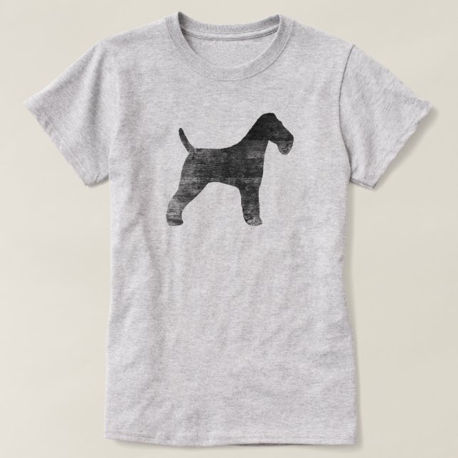 T-shirt Silhouette de Fox Terrier de fil (Design devant)