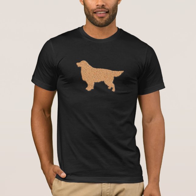 T-shirt Silhouette de golden retriever dans le brun (Devant)