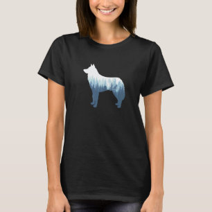 T-shirt Silhouette de Husky Sibérien Chien Extérieur Natur