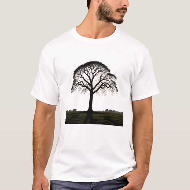 T-shirt Silhouette de l'arbre solitaire (Devant)