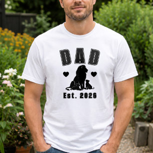 T-shirt Silhouette de Lionceau Nouveau Papa Année d'Est