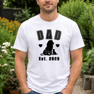 T-shirt Silhouette de Lionceau Nouveau Papa Année d'Est