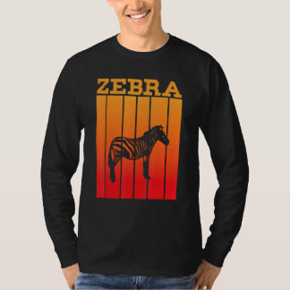 T-shirt Silhouette de l'ombre de zèbre au coucher du solei