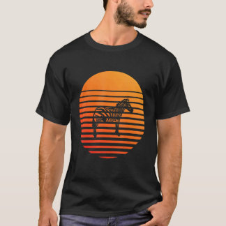 T-shirt Silhouette de l'ombre de zèbre devant un soleil