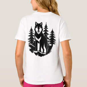 T-shirt Silhouette de loup en forêt