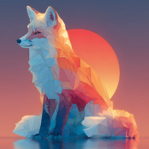 T-shirt Silhouette de loup géométrique Faune polygonale