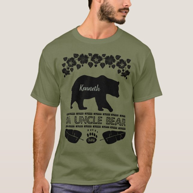T-shirt Silhouette de l'ours à l'oncle Hawaii Da sur mesur (Devant)