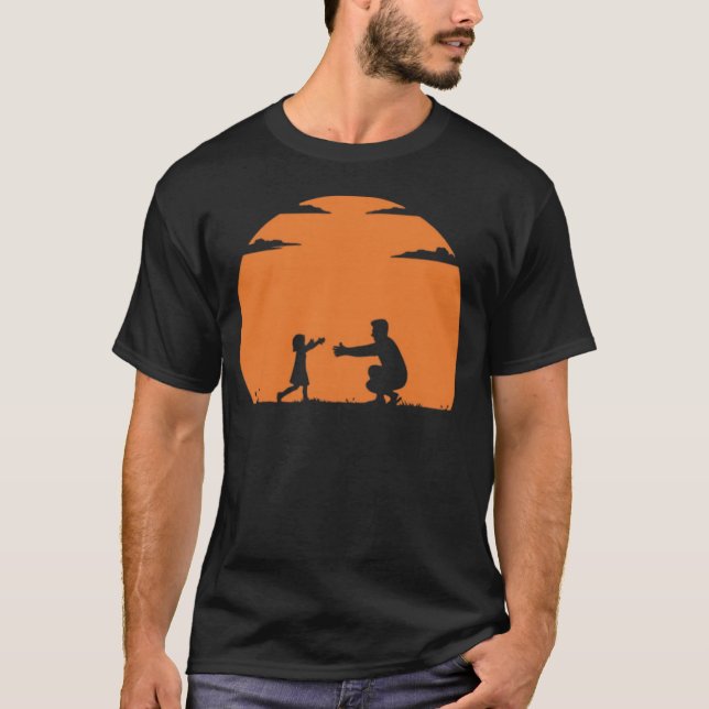T-shirt Silhouette de parent et d'enfant (Devant)