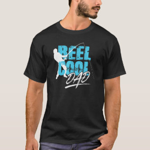 T-shirt Silhouette de pêcheur papa cool avec moulinet beau