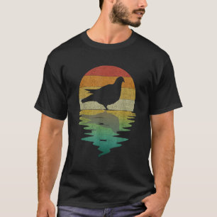 T-shirt Silhouette de pigeon au coucher du soleil Rétro Vi