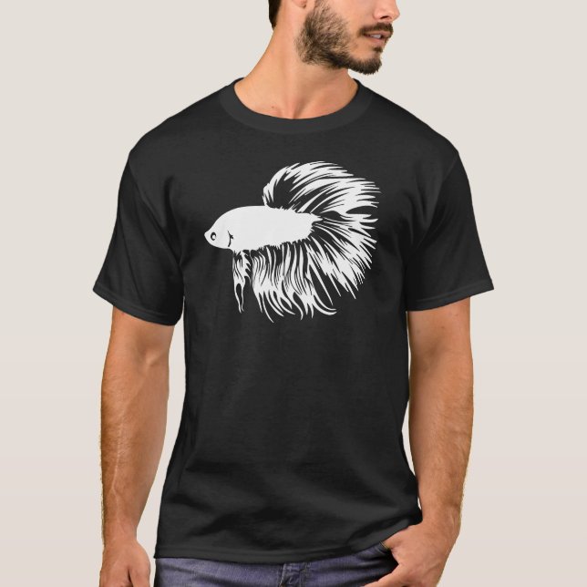 T-shirt Silhouette de poissons de Betta (Devant)