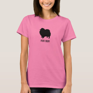 T-shirt Silhouette de Pomeranian - maman de Pom - amoureux