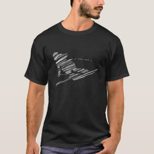 T-shirt Silhouette de skieur dessinée 1