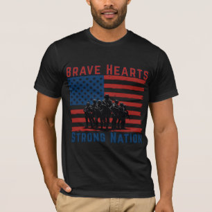 T-shirt Silhouette de soldat avec drapeau américain