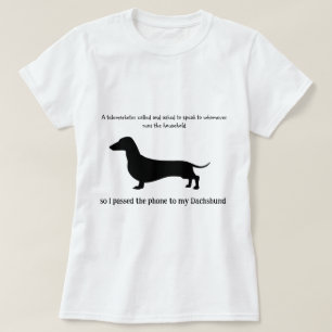 T-shirt Silhouette de teckel drôle