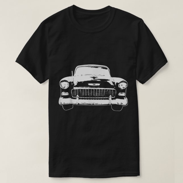 T-shirt Silhouette de voiture classique 1955 (Design devant)