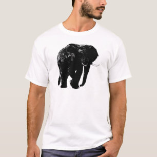T-shirt Silhouette d'éléphant noir